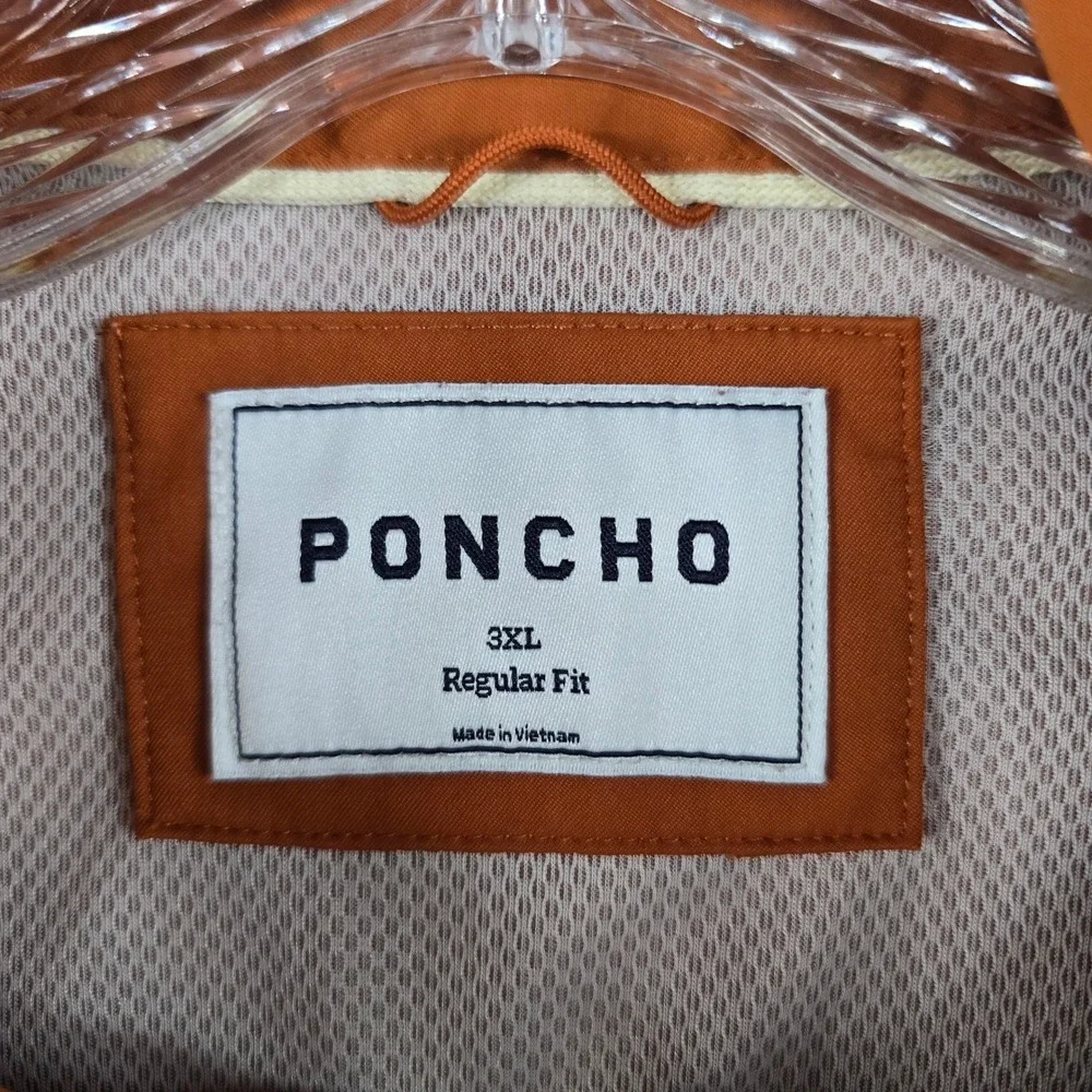 Poncho Shirt Mens 3XL Orange Short Sleeve Western Snap Performance Fishing